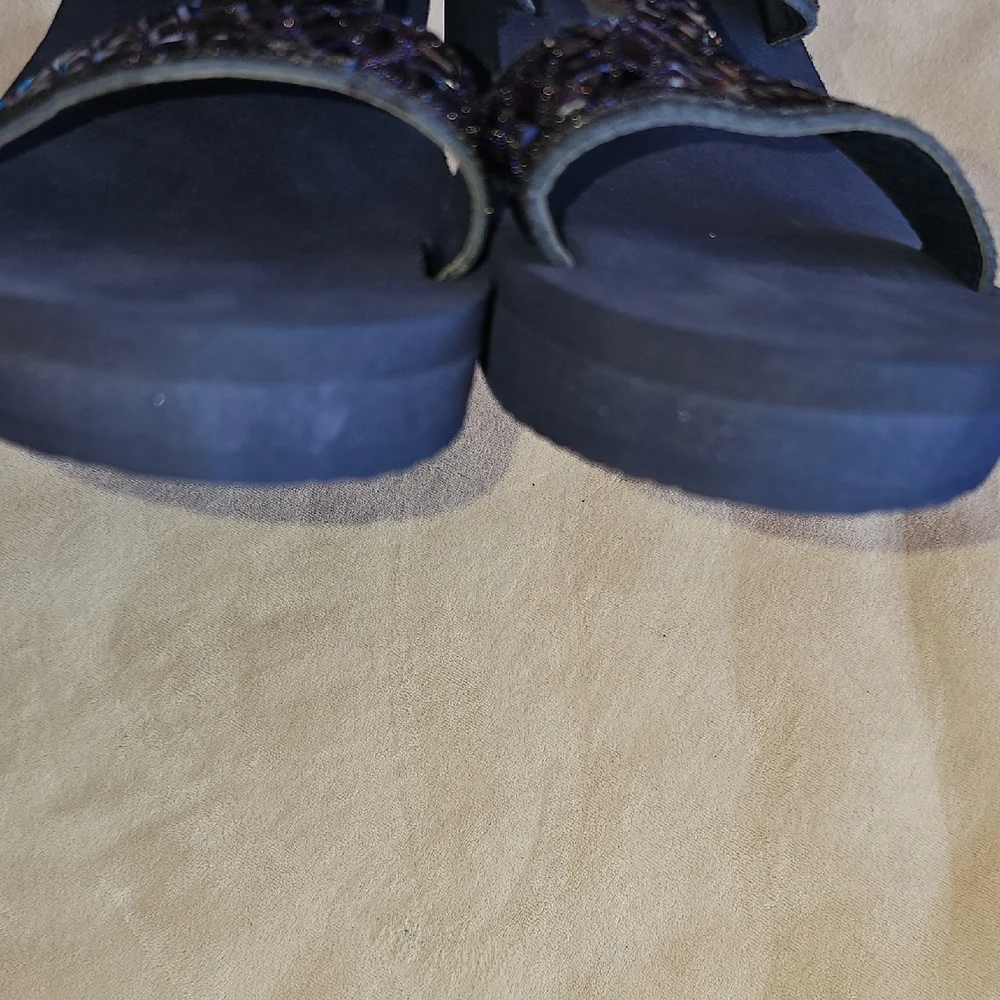 Yellow Box Navy Wedges with Shimmer Accents - Picture 9 of 11